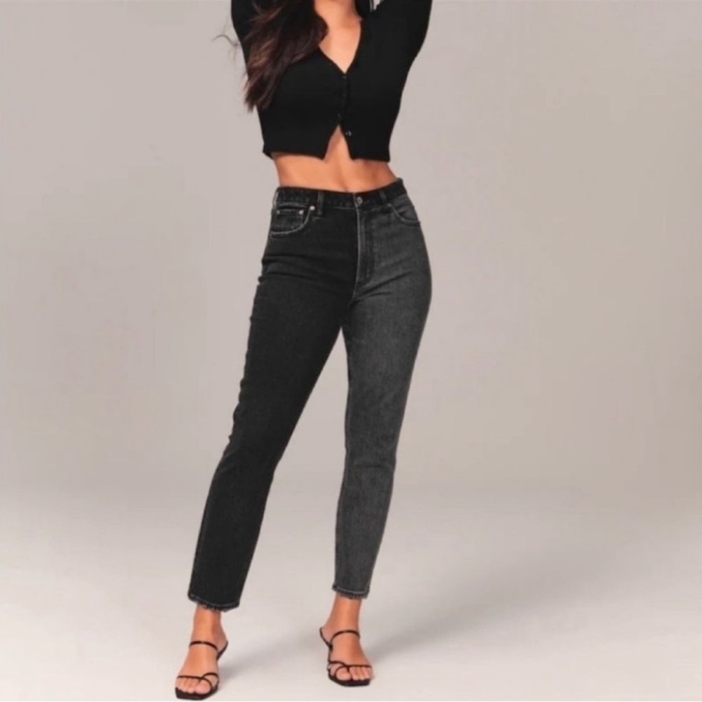 Abercrombie & Fitch The Skinny High Rise two tone Black & Gray Jeans 8R